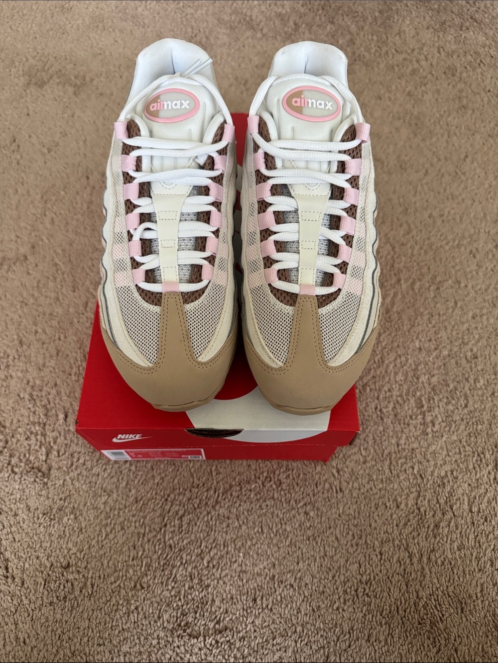 Nike Women’s Sneakers White Pink Tan Accents - Picture 1 of 10